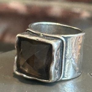 SILPADA - Brown Stone with Sterling Silver Band